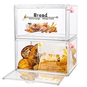 Risiculis 2pcs Large Bagel Box For Kitchen Countertops