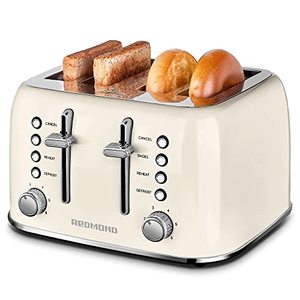 Retro Steel Toaster With Extra Wide Slots for Bagels