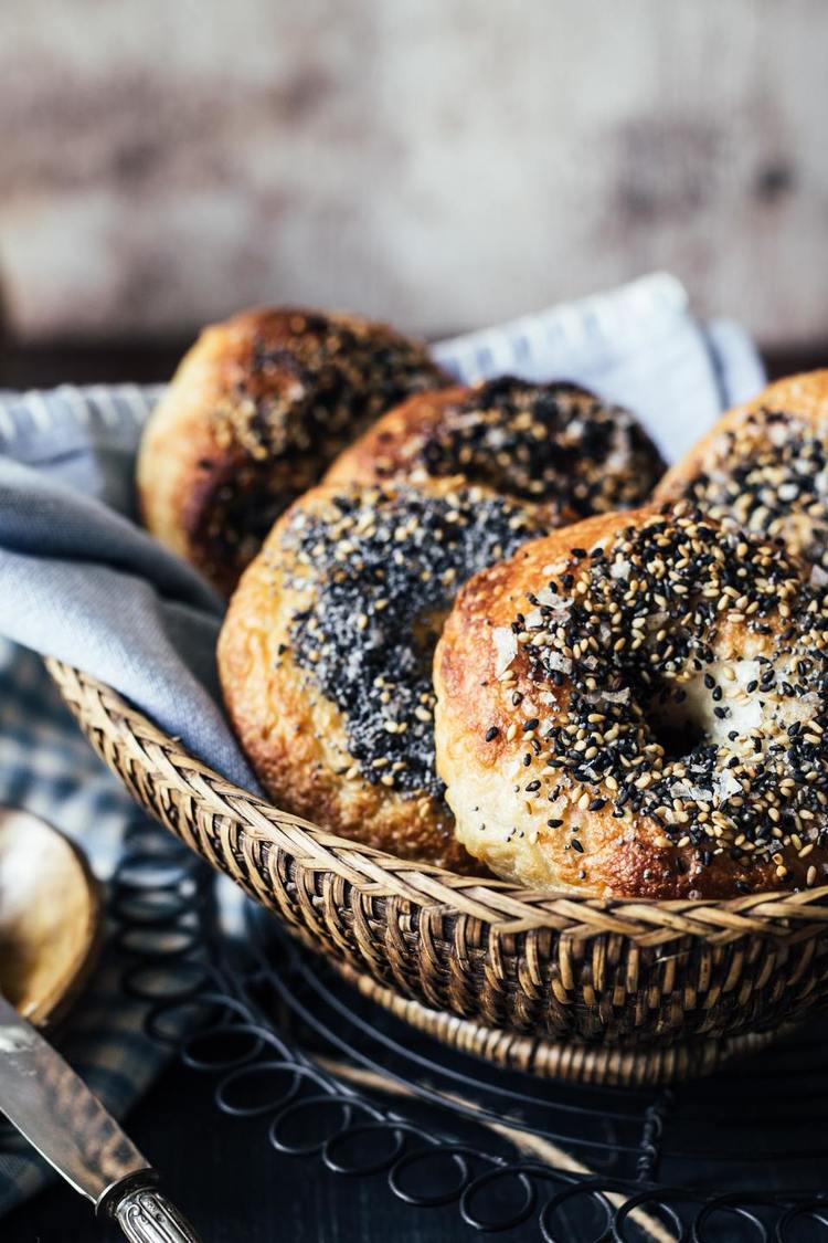 Everything Bagel with Butter - Bagels Recipe