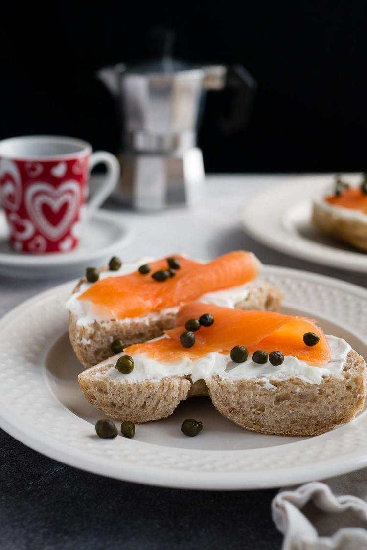 Bagels Recipe - Lox and Cream Cheese Bagels with Capers
