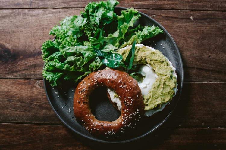 Bagels Recipe - Sesame Bagel Toast with Avocado and Mayo