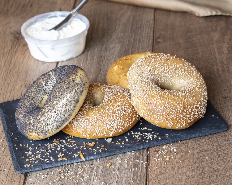 Assortment of Poppy Seed Bagels and Sesame Bagels with Cream Cheese Recipe